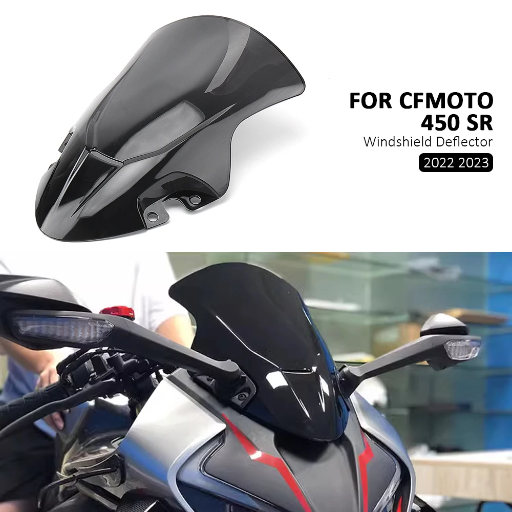 

For CFMOTO 450 SR 450sr 450SR 2022 2023 Motorcycle Front Windshield WindScreen Fairing Wind Deflector Black Smoky Transparent