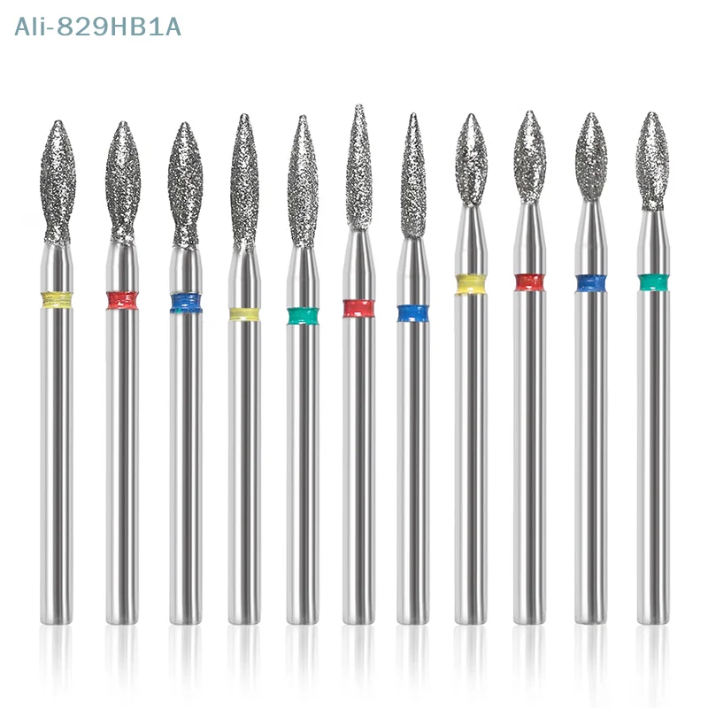 11Pcs Diamond Nail Drill Bits Milling Cutter For Manicure Left Right Rotary Cuticle Files Buffer DIY Nails Accessories Tools