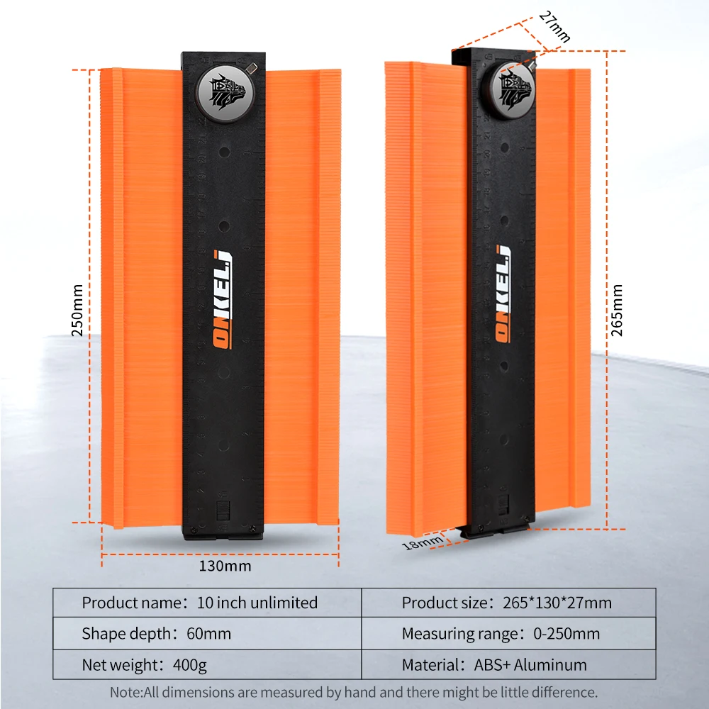 ONKEL.J Unlimited Connection Contour Gauge Profile Tool Adjustable Lock Edge Shaping Wood Measure Ruler Tiles Meethulp Gauge