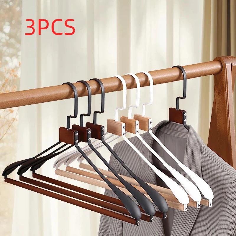 

3Pcs Multi-Functional Metal Iron Clothes Hanger Home Use Suit Hanger Wide Shoulder Seamless Anti-Shoulder Corner Clothes Hanger