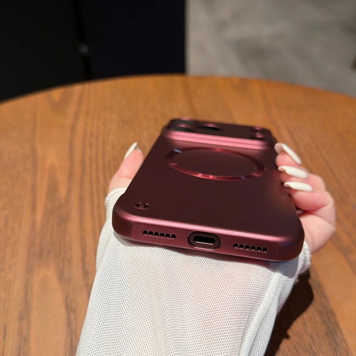 Luxuriöse Matte Rahmenlose Harte Magnetische Handyhülle für iPhone 18 17 16 Pro Max 18Pro für Magsafe Kabelloses Ladegerät Stoßfeste Abdeckung – Detail 7