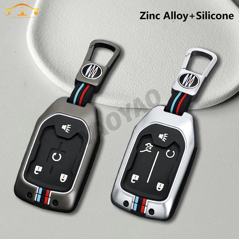 

Zinc Alloy + Silicone Car Key Case Cover For Chevrolet Silverado GMC Sierra 1500 2500HD 3500HD Terrain Acadia 2020 2021 2022