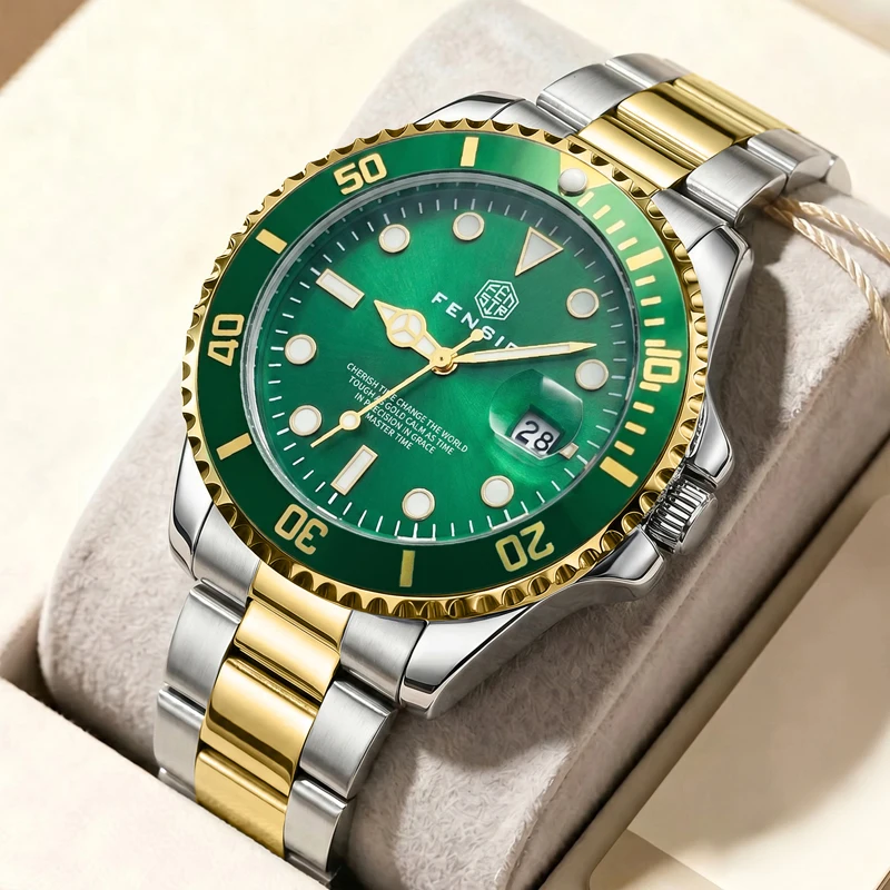 Classic Popular Men's Quartz Watch, with Calendar Display and Luminous Features, Waterproof Steel Band Model, European and American Style Men's Commuter Business Casual High-End Versatile Stylish Wristwatch, the Best G