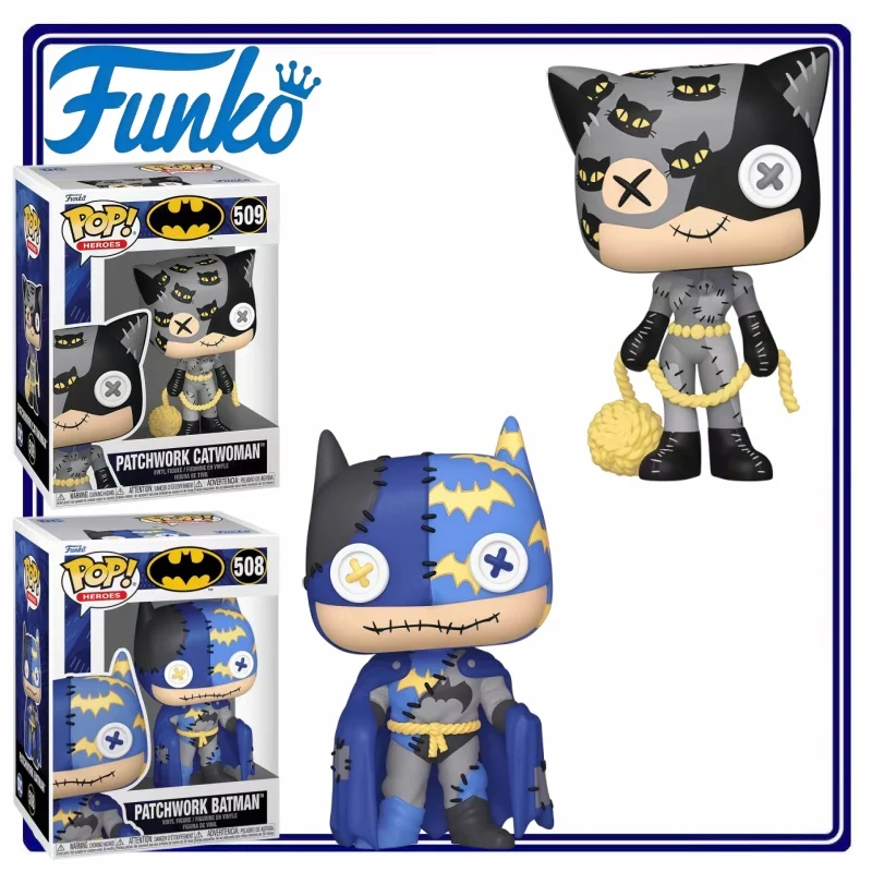 FUNKO POP! Figura Coleccionable de Vinilo de Batman y Catwoman de DC Patchwork, Modelo Decorativo de Escritorio, Regalo Creativo para Fanáticos de las Películas de Superhéroes