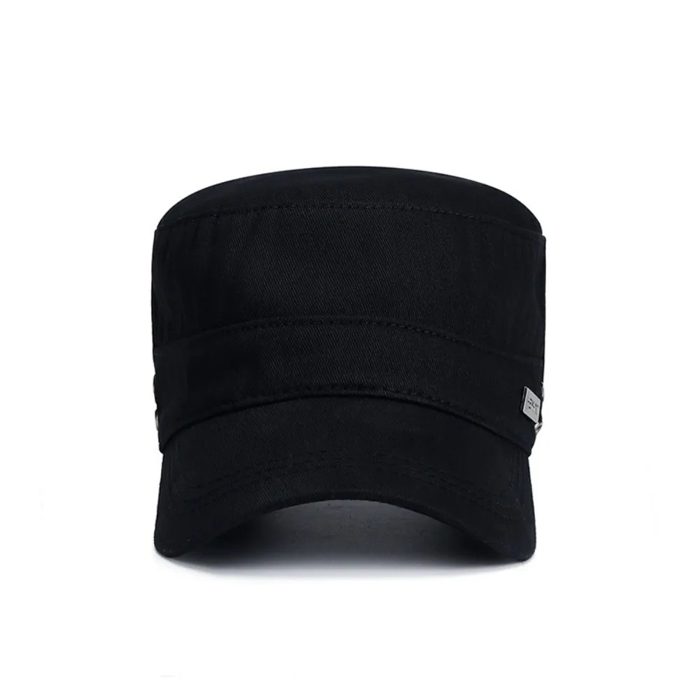 Casual Simple Flat Top Hat Solid Grandpa Hat Cadet Hat Men Casquette Fishing Cap Adjustable Baseball Cap Four Seasons