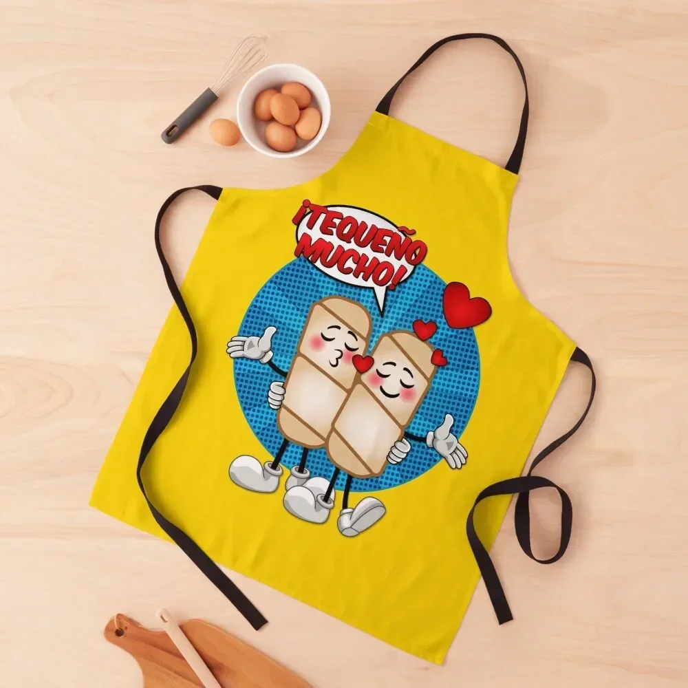 Teque?o Mucho - Love - Venezuelan Fast food - Comic style Apron Professional Barber Cooking Women Kitchen Apron