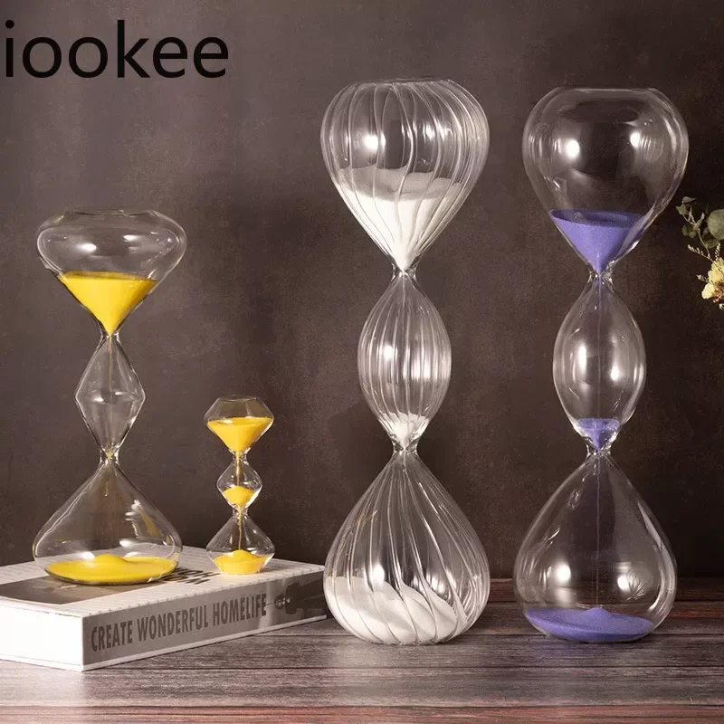 

Irregular Three-layer Striped Hourglass Timer Home Installed Glass Hourglass Kitchen Office Time Management Tool Holiday Gift