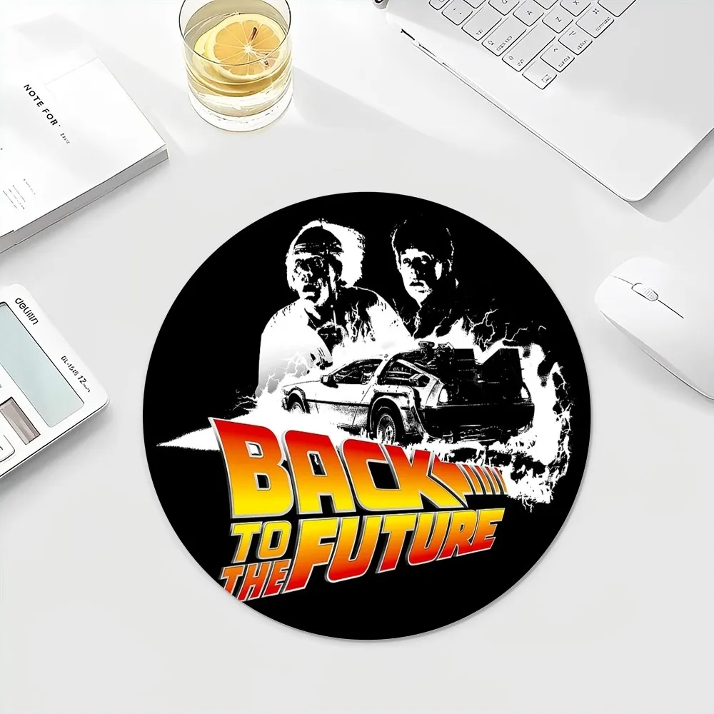 Movie Back To The Future Round Custom Skin Office  Desk Mat Table Keyboard Big Mouse Pad Laptop Cushion Office Desk Accessories