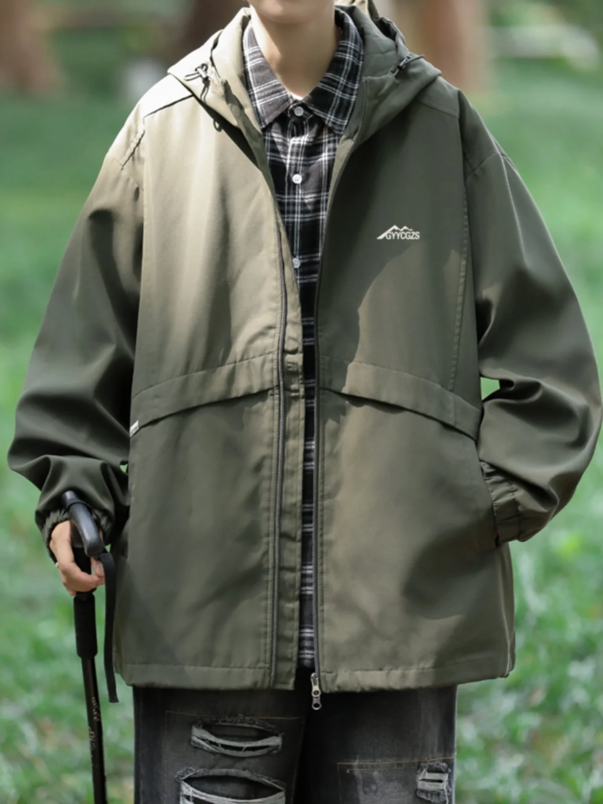 

Мужская водонепроницаемая рабочая куртка свободного кроя для активного отдыха, повседневная походная верхняя одежда, дышащая ветрозащитная куртка для весеннего сезона