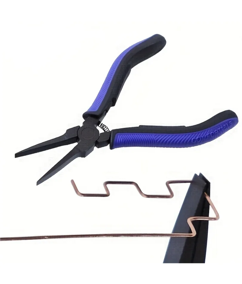 

4.5 Inch Thin Flat Nose Pliers Smooth Jaw Mini Jewelry Making Pliers with TPR Pattern Handle for Wire Wrapping Bending Tool