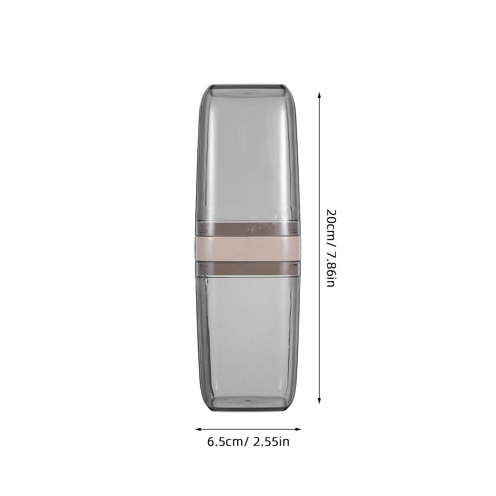 Travel Toothbrush Storage Box Portable 2-in-1 Translucent Gray Toothbrush Holder Toothpaste Container Lightweight Travel Oral