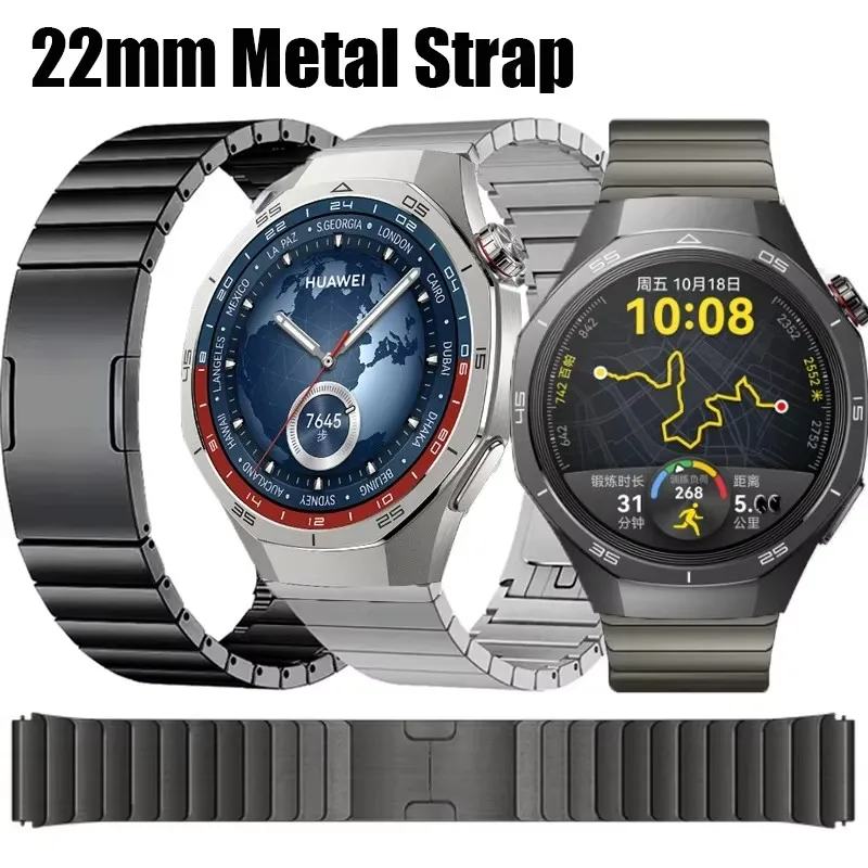 

For Huawei Watch GT5 GT5Pro 46mm Strap Metal Stainless Steel 22mm Warchband For Huawei Watch 3 4Pro GT2Pro GT2e GS3 3i Bracelet