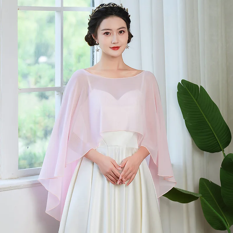 Chiffon thin summer shawl, wedding shawl daily with, skirt multi-coloured shawl mid-length, sun protection clothing, party shawl