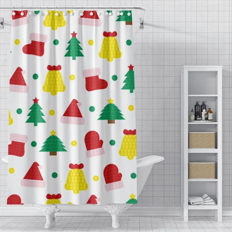 Home decoration shower curtains for bathroom waterproof curtain fabric Modern Nordic style Living Room Merry Christmas winter