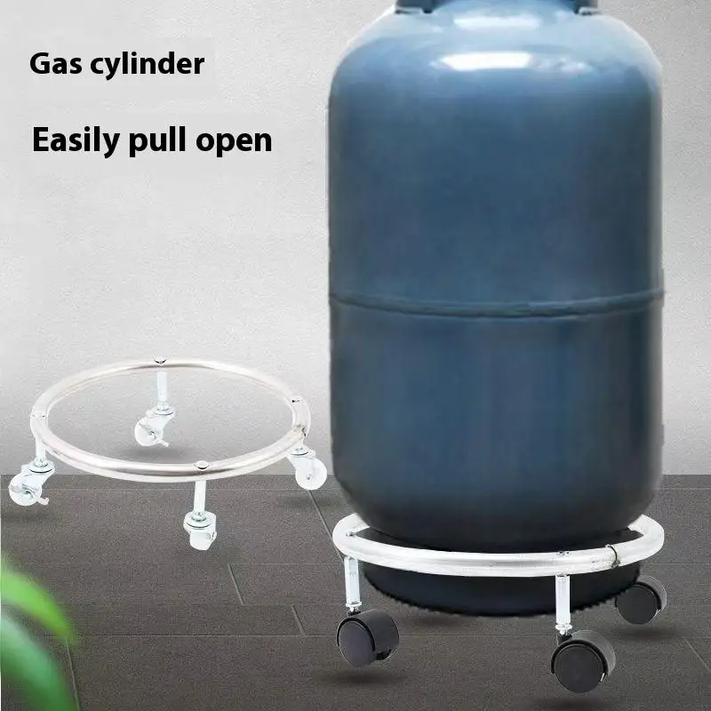 Portable Propane Tank Cart with Wheels - Stainless Steel Gas Cylinder Dolly for Easy Handling & Storage, Adjustable Bracket Tray