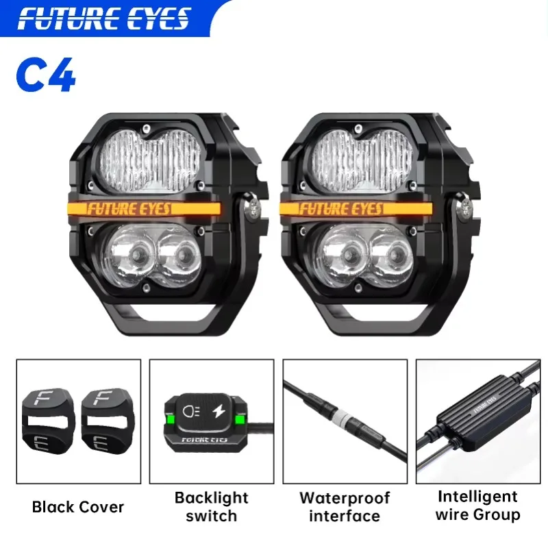 FUTURE EYES C4 120W Luces LED auxiliares todoterreno Sistema de iluminación de luz de inundación para kits de luces LED de automóvil