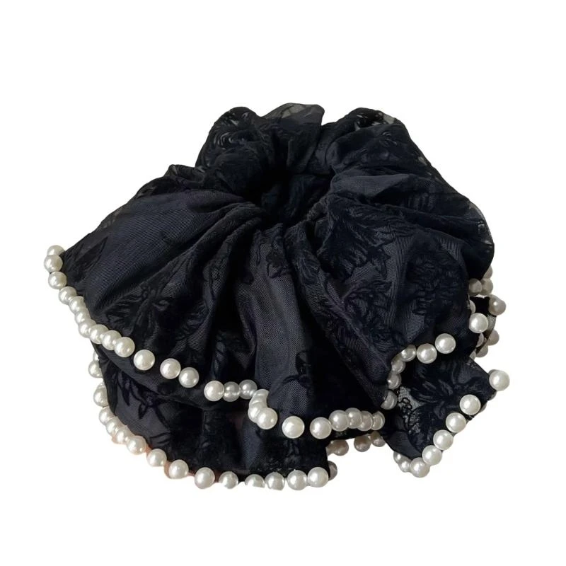 39bb Hair vintage Scrunchy Girl Pearls Coiffe coiffure féminine