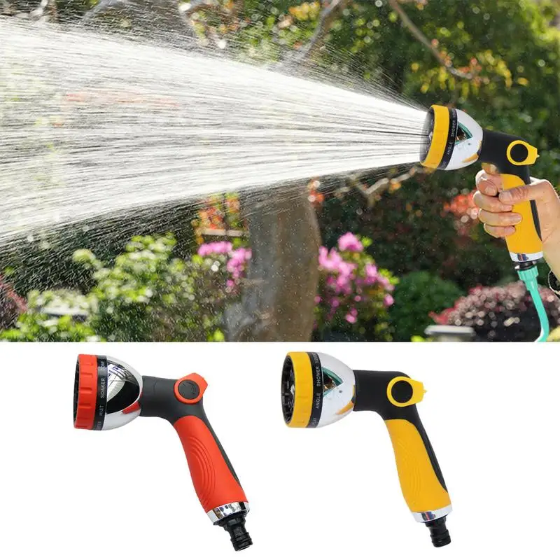 Car Hose Nozzle Heavy Duty ABS Water Spray Gu n High Pressure Washer Sprayer with 10 Adjustable Pattern