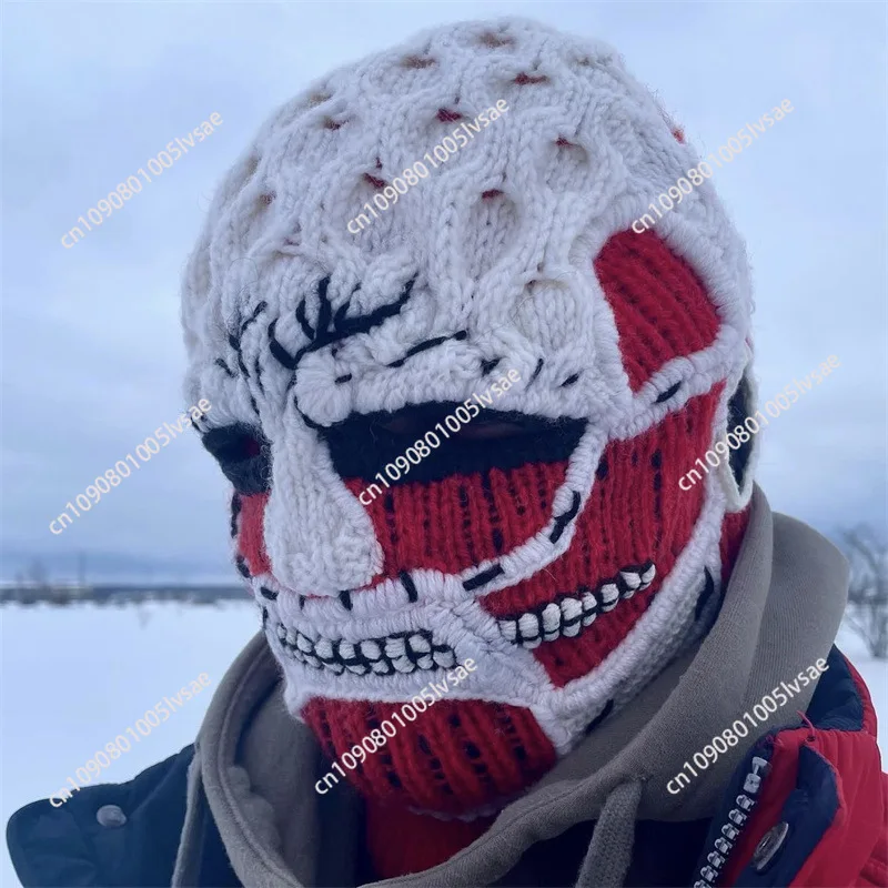 Hand Crocheted Attack Giant Funny Skull Adult Hat