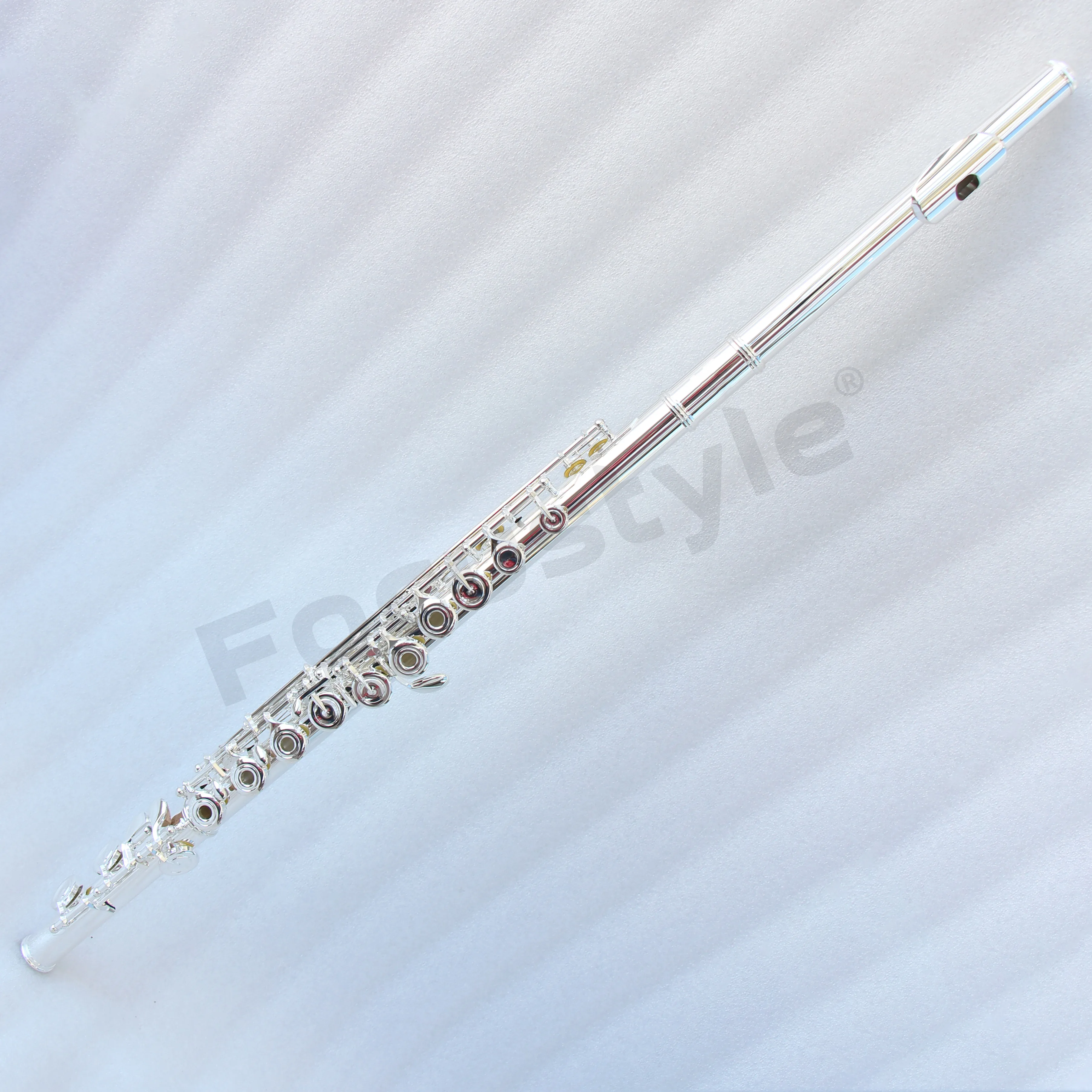 

Hooqu High End C Foot Open Hole Flute With French Keys Silver Plated Flute Instrument