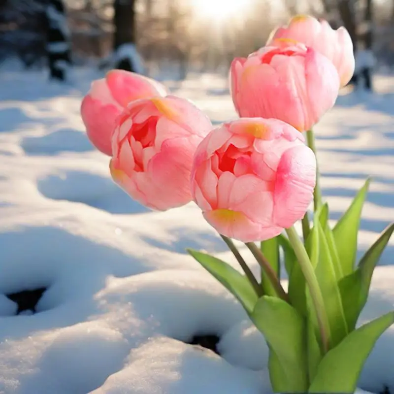 1 Uds. 43cm 3 cabezas de flores flores de tulipán artificiales de PVC suave decoración del hogar mesa de boda decoración de la habitación regalo F1361