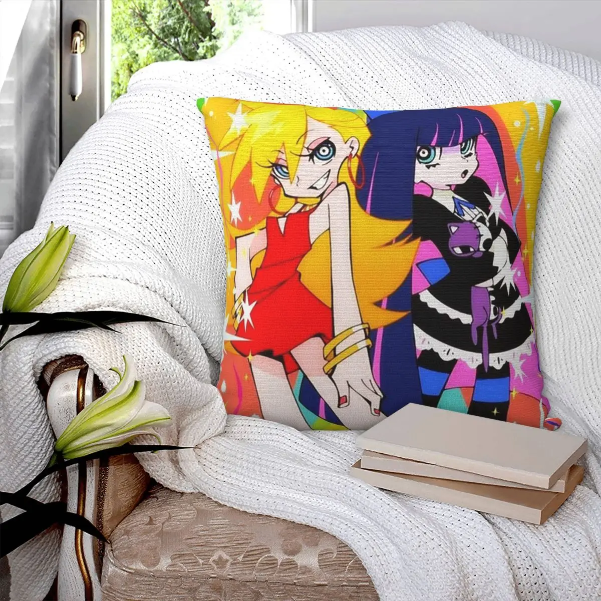 Panty And Stocking With Garterbelt Square Pillowcase Cushion Cover Pillow Case Throw Pillow Cover for Home Sofa Living Room