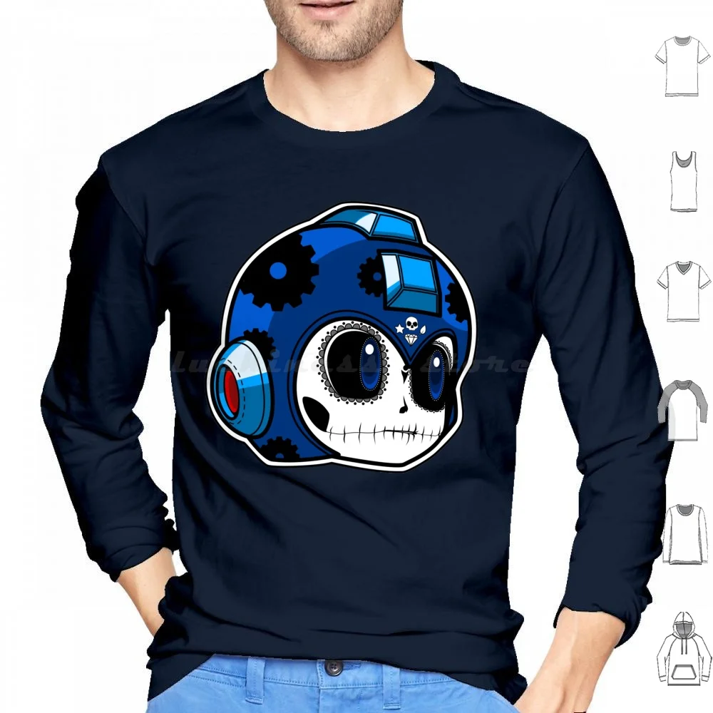 Sugar Bomber Hoodie cotton Long Sleeve Megaman Smash Bros Blue Bomber Rockman Sugar Skull Anime Gamer Game Gaming