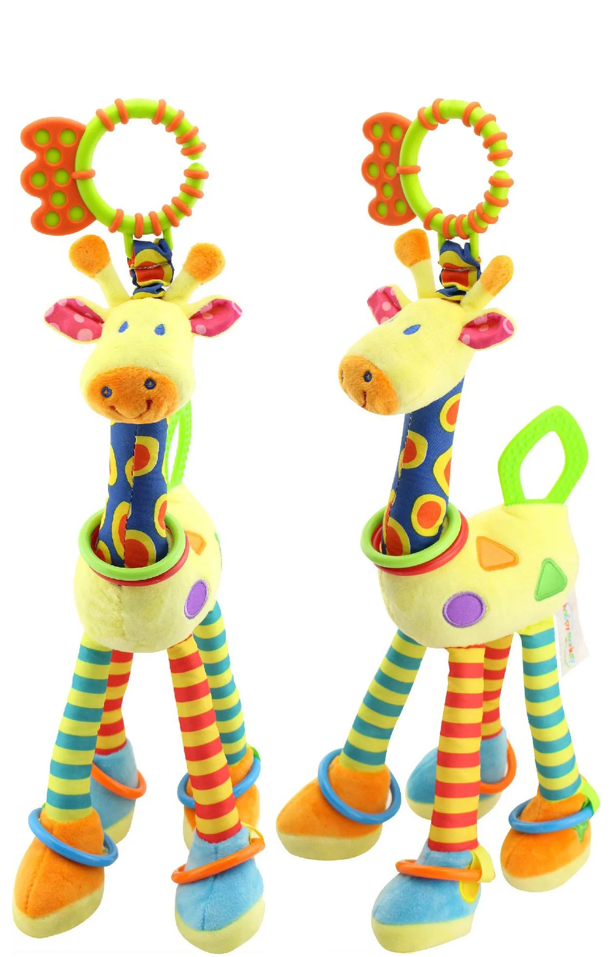 Sviluppo infantile del bambino Giraffa morbida Campanelli animali Sonagli Maniglia Massaggiagengive Giocattoli
