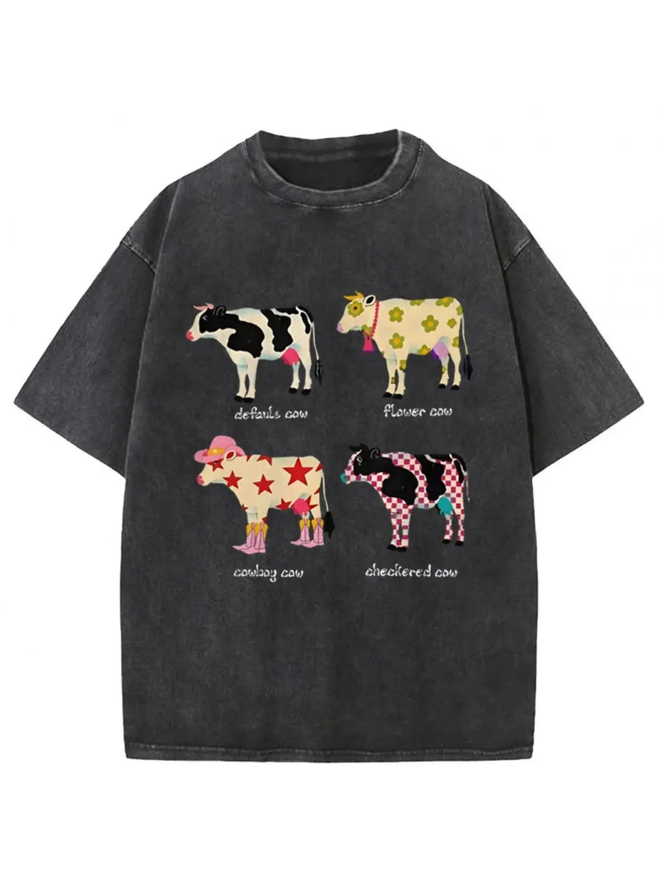 Men's Vintage Washed T-Shirt - Soft and Loose-Fitting Retro Street Style Shirt with Dark Pattern Design, Perfect for Casual Everyday Wear This Breathable Crew Neck Top, Suitable for All Seasons, Reflects Street Style and Is Ideal for Weekend Wear.