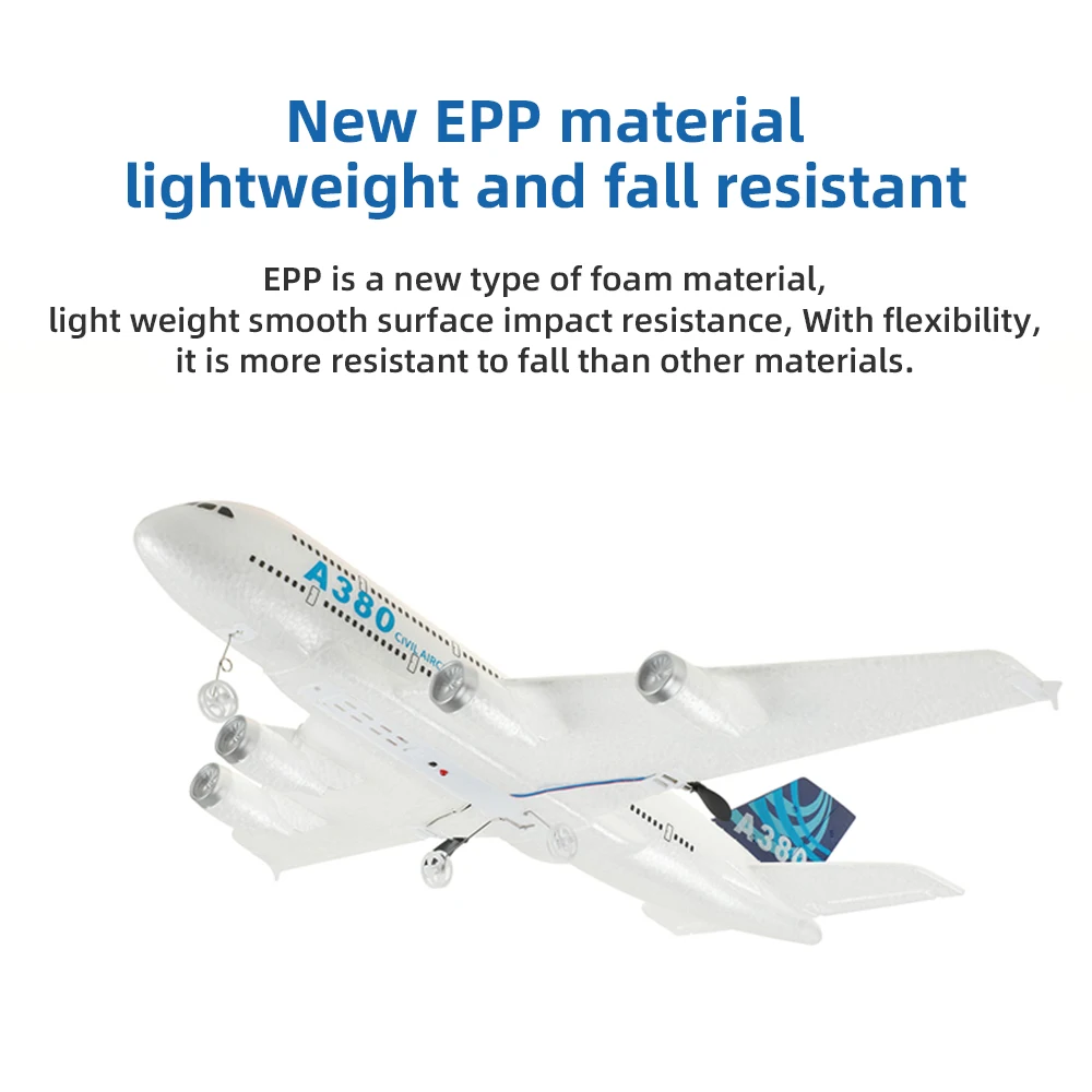 A380 طائرة ايرباص رغوة RC طائرة اللعب 2CH 3CH 2.4G الإنزلاق الثابتة الجناح RTF طائرة اللعب في الهواء الطلق الطائرة بدون طيار نموذج الأطفال هدايا عيد الميلاد #4