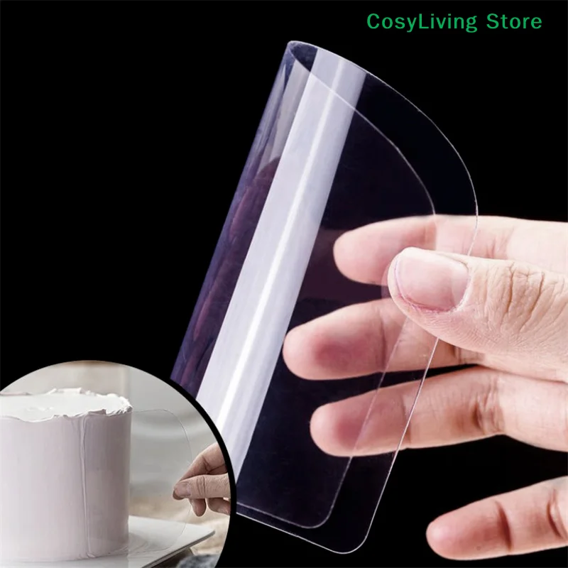 [CL]5Pcs Transparent Soft Spatula Cake Cream Scraper Fondant Pastry Plain Smooth Jagged Edge Spatula Cutter Plastic Baking Tool