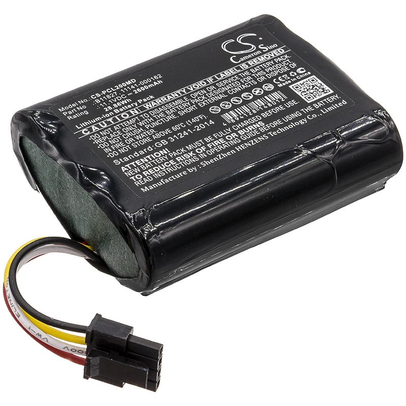 100% NEWCS 11.1V 2600mAh/3400mAh Battery 11141-000162 B11827 for Physio-Control LifePak 20 Defibrillato, LifePak 20e,20 Code