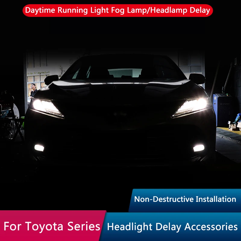 

QHCP Headlight Delay Module Car OBD Plug Daytime Running Light Fog Light Delay Modification For Toyota Series Camry RAV4 18-22