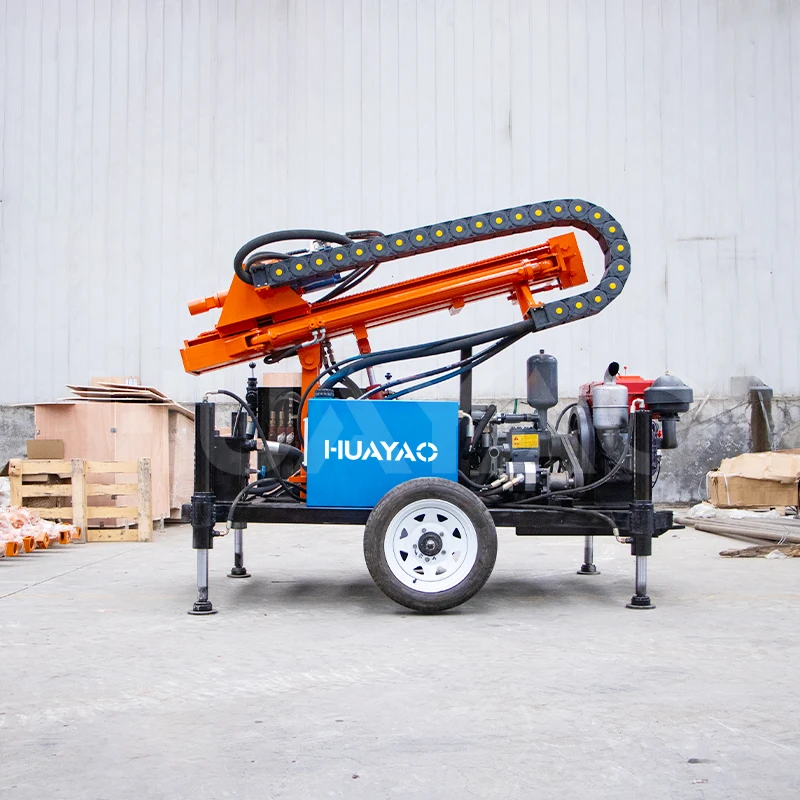 2025年式ディーゼルエンジン搭載、深さ200メートル対応小型空気圧式水井戸掘削リグマシン