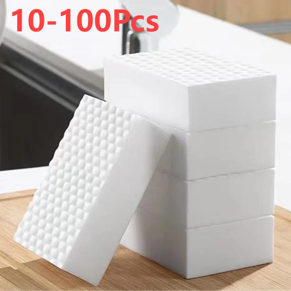 10-100Pcs High Density Magic Sponge Eraser Double Compressed Melamine Sponge Bathroom Office Kitchen Cleaning Sponge Brush