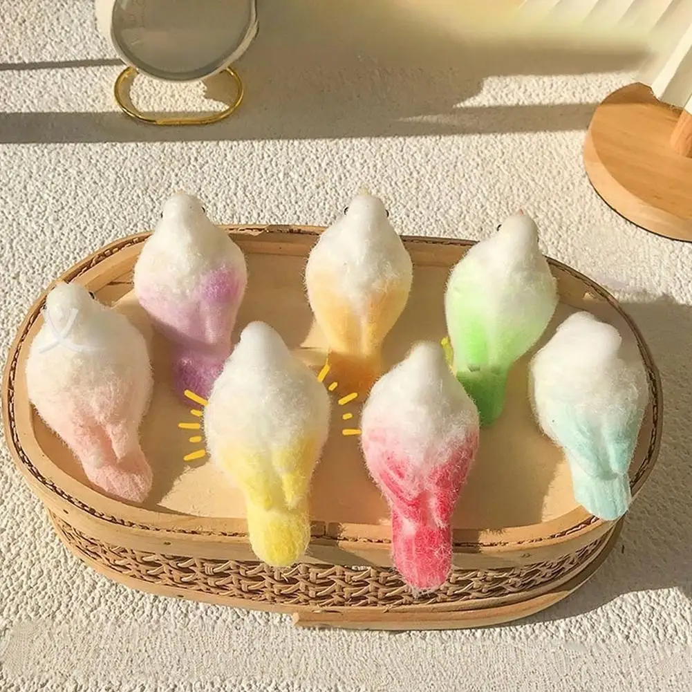 Simulation MIni Bird Pinch Fun Parrot Sparrow Decompression Pinch High Value Venting Artifact Plush Toy Pure Handmade