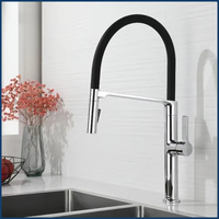 2 Function Stream Sprayer Vertical Curved Pull Out Kitchen Faucet Single Holder 360° Rotation Magnetic Brass Sink Gourmet Tap
