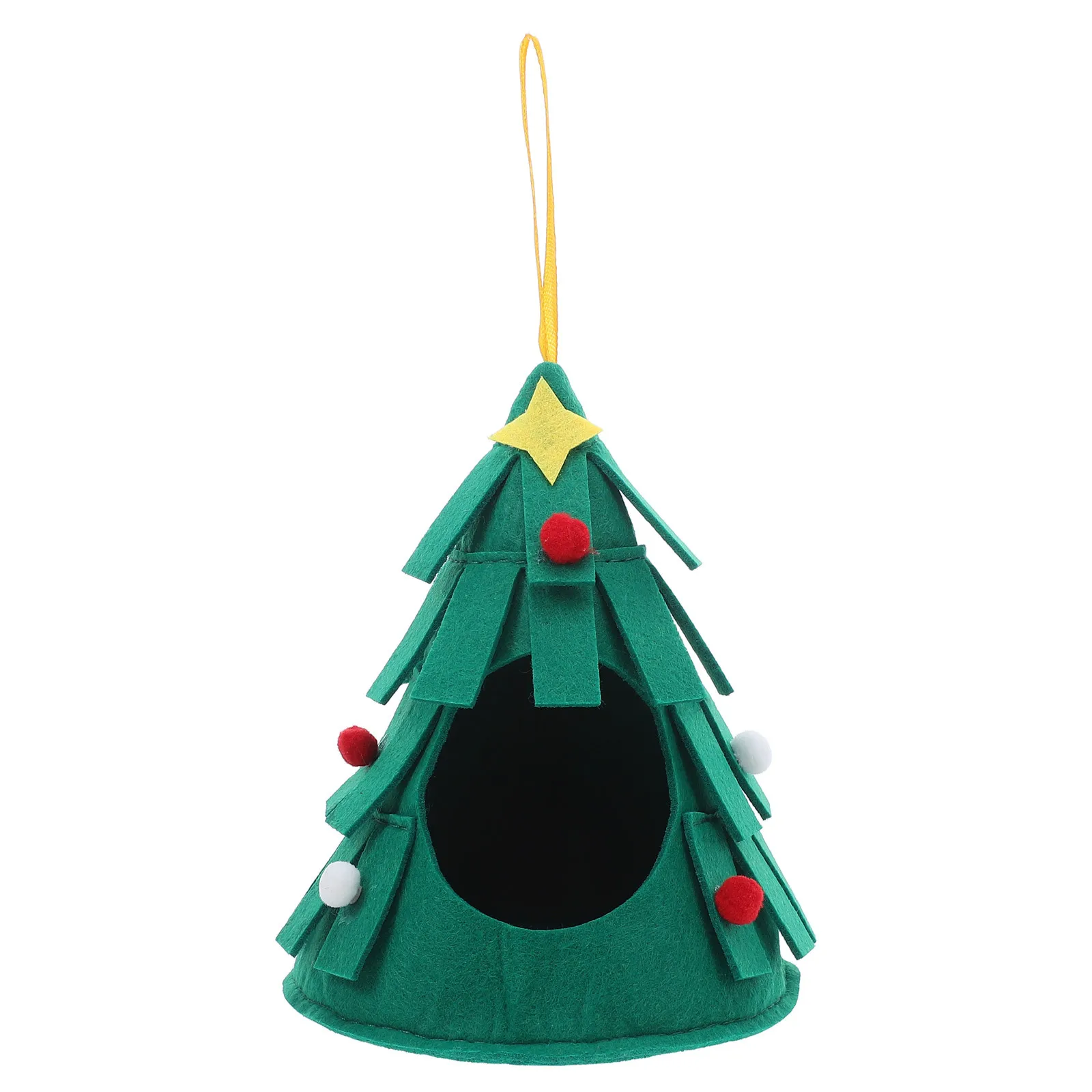 

Christmas Tree Bird Felt Hanging Nest for Cages Parrot Bed Hamster Hideout Small Pet Xmas Gift Parrot Bed for Cage