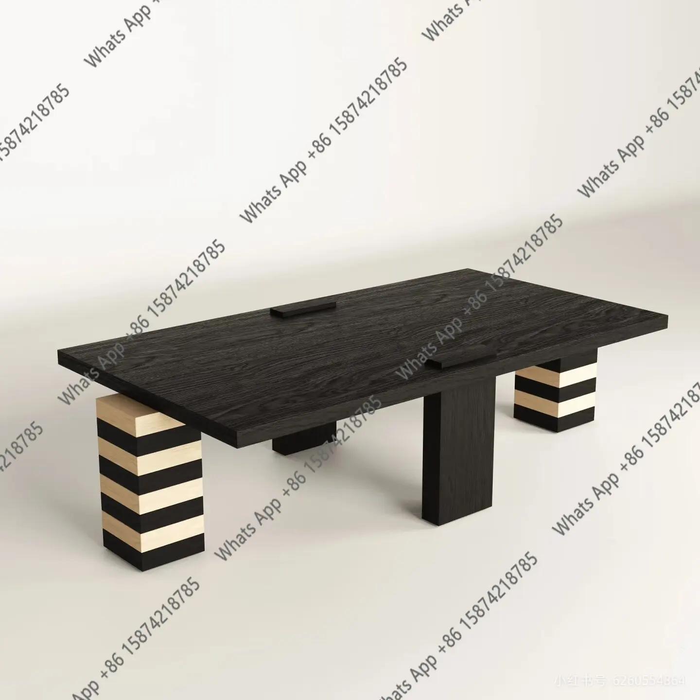 

Medieval square stripes are silent, retro art French living room creative log simple coffee table