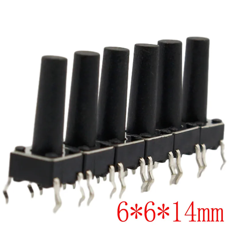 50pcs/lot 6x6x14MM 4PIN G97 Tactile Tact Push Button Micro Switch Direct Self-Reset DIP Top Copper  Russia