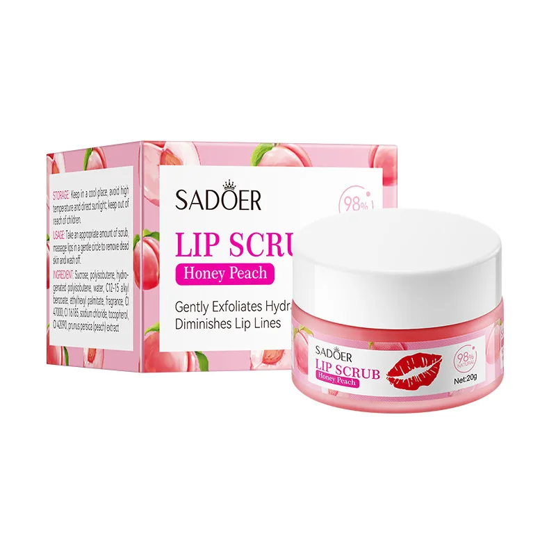 SADOER Fruit Lip Scrub Cream Feuchtigkeitsspendende Lippen praller feuchtigkeitsspendend nährend Avocado Orange Erdbeere Lippenmaske Lippenstiftpflege
