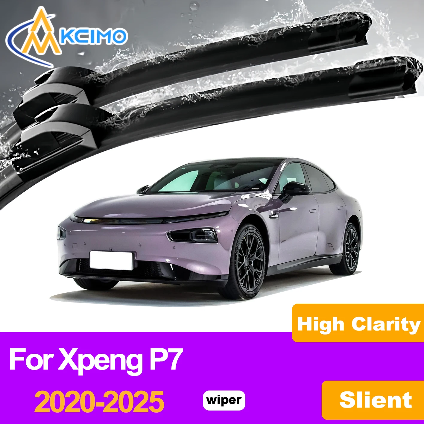 

KCIMO 2PCS Front Windshield Wiper Blades For Xpeng P7 2020-2025, High Quality Smooth Operation Efficient Cleaning Auto Parts