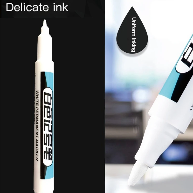 1/3pcs weiß Permanent Paint Pen Set Markierung stifte ölig wasserdicht Kunststoff große Kapazität weiß Markierung stift tiefes Loch 0.7/1.0/2,5mm