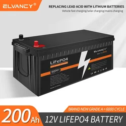 12V 24V 100Ah 200Ah 300Ah LiFePO4 Battery Pack for Solar Power System RV House Built-in BMS Lithium Iron Battery No Tax