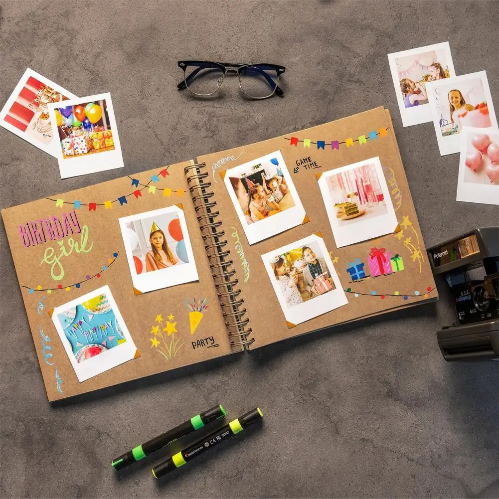 

Hard Cover Spiral Scrapbook Album - 8/10 Inch DIY Photo Book for Wedding Travel Family Memories with Flexible Pages