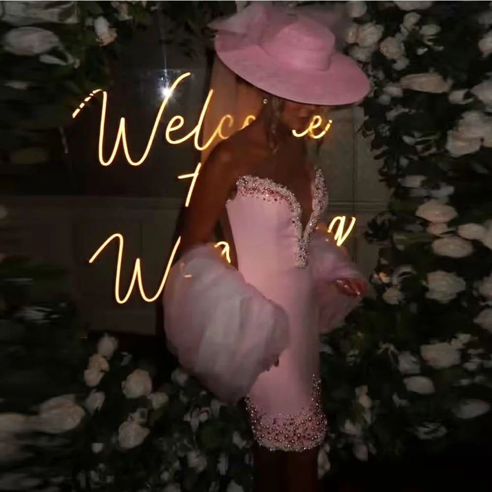 

Коктейльное платье-русалка без бретелек для женщин, с бисером, без рукавов, для свадебной вечеринки, с шалью