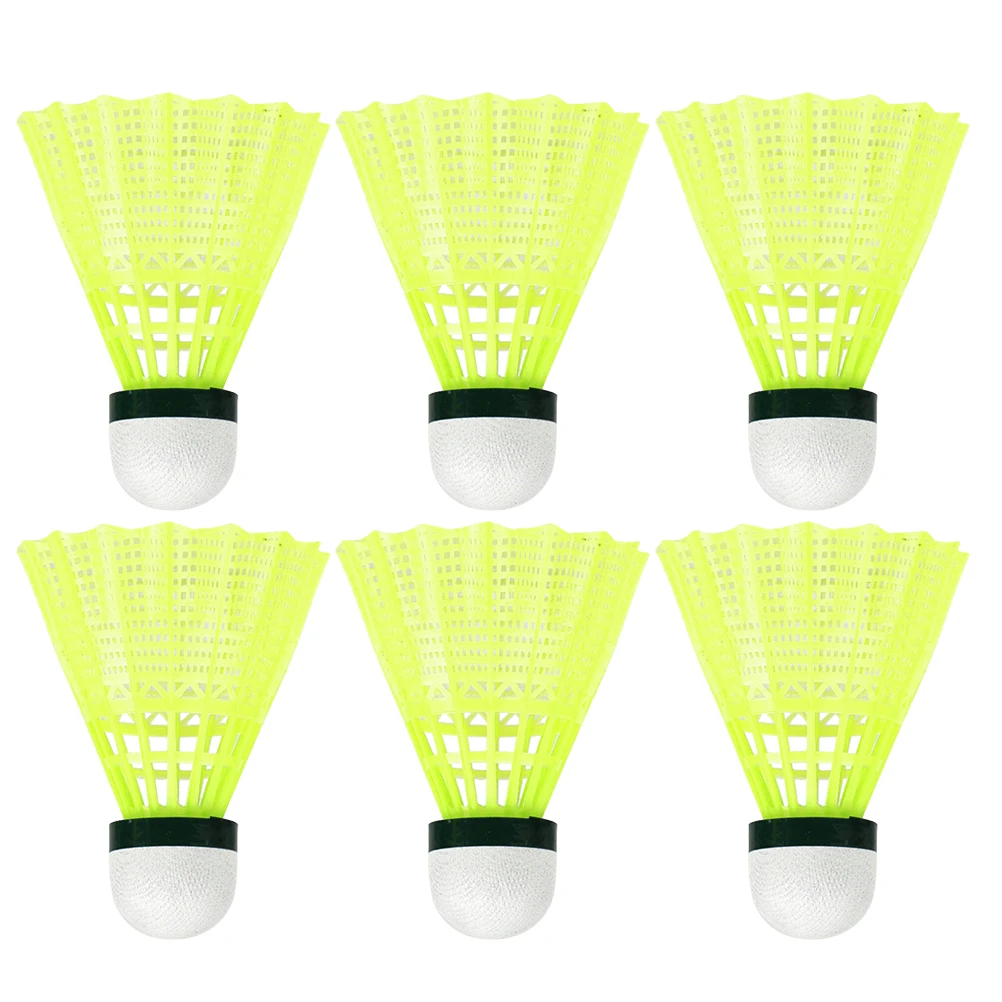 

6pcs Badminton Shuttlecocks Durable Premium Material Sturdy Structure Elasticity School Trainers