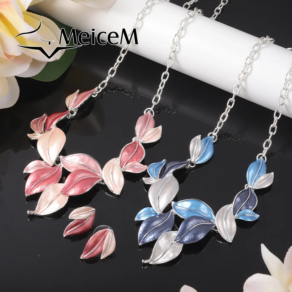 MeiceM Personality Leaves Necklace 2000s Aesthetic Designer Chokers Fashion Jewelry Christmas Gifts Chains Necklaces for Women