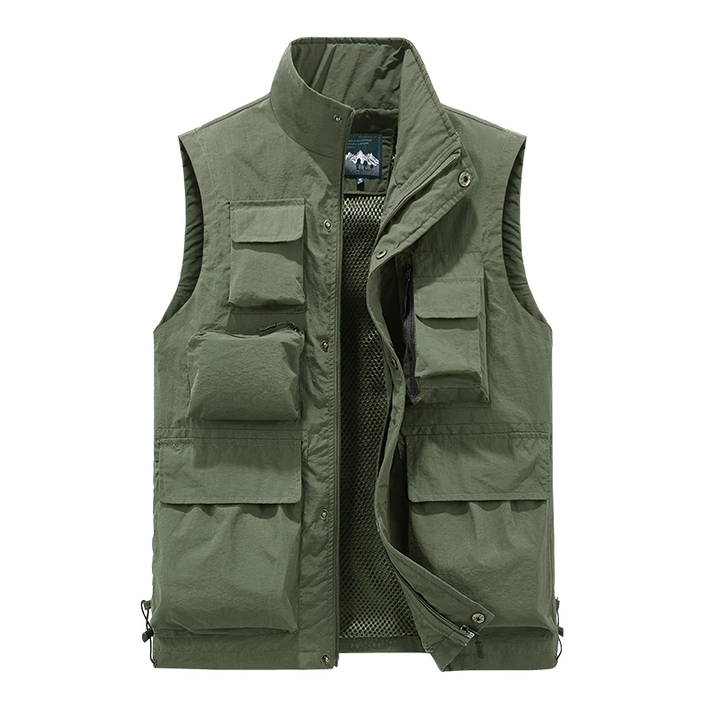 

5XL US Men's Multi-Pocket Outdoor Functional Fishing Vest Military Camping Climbing Photography Hunting Cargo Waterproof Vest