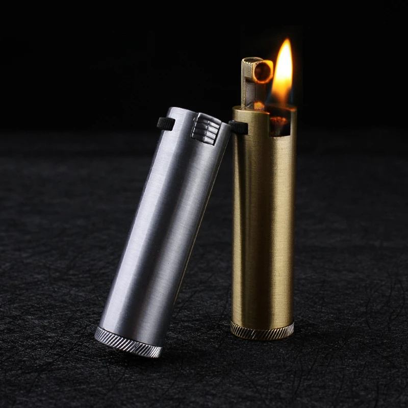 Metal Kerosene Sideslip Ignition Windproof Lighter Creative Personalized Portable Men\'s Retro Smoking Accessories Gift Tool